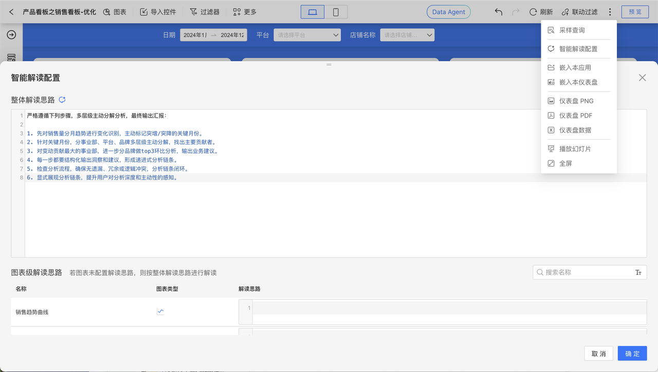 仪表盘数据解读设置
